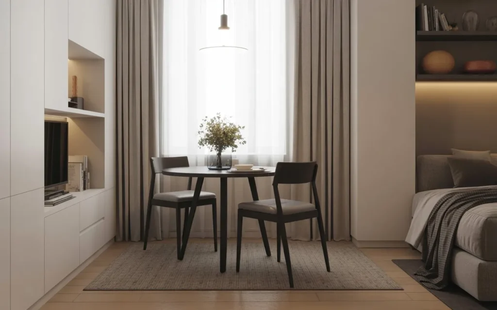 compact dining corner idea for small studio apartment