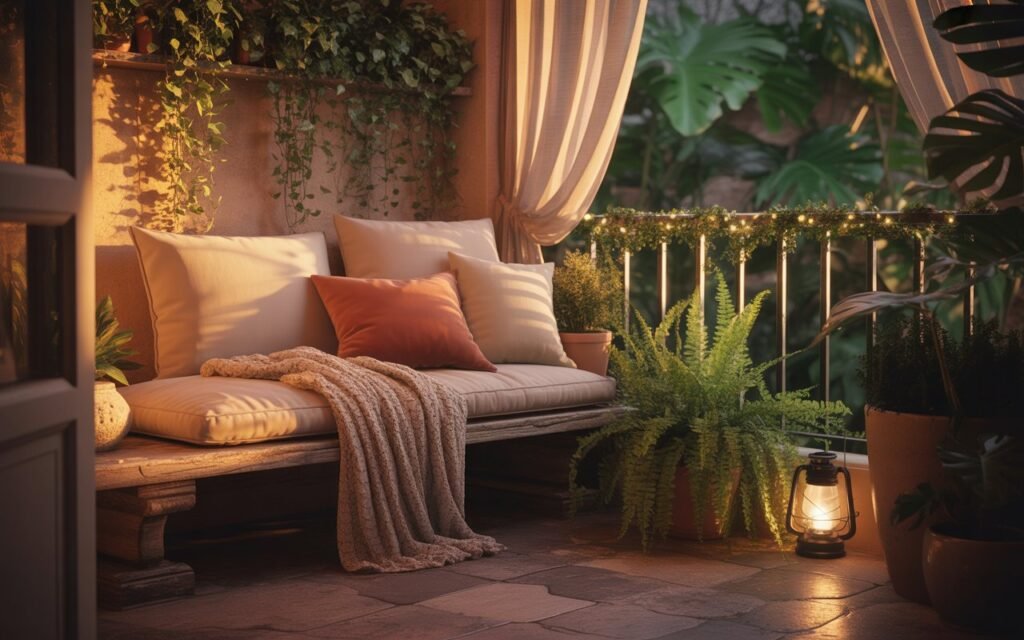 cozy corner balcony retreat