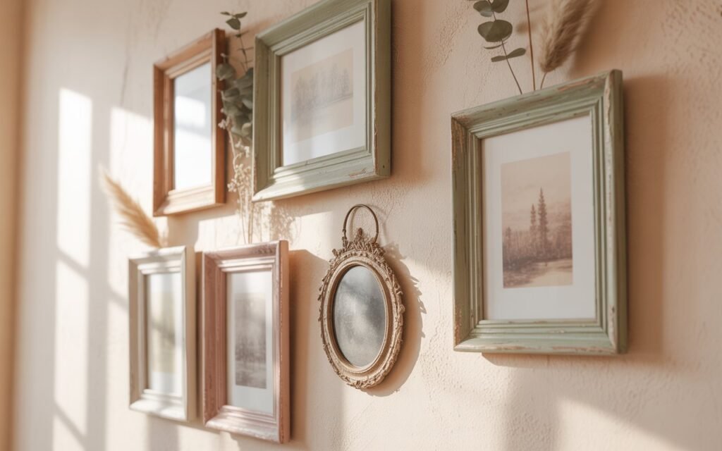 vintage wall decor with muted colors