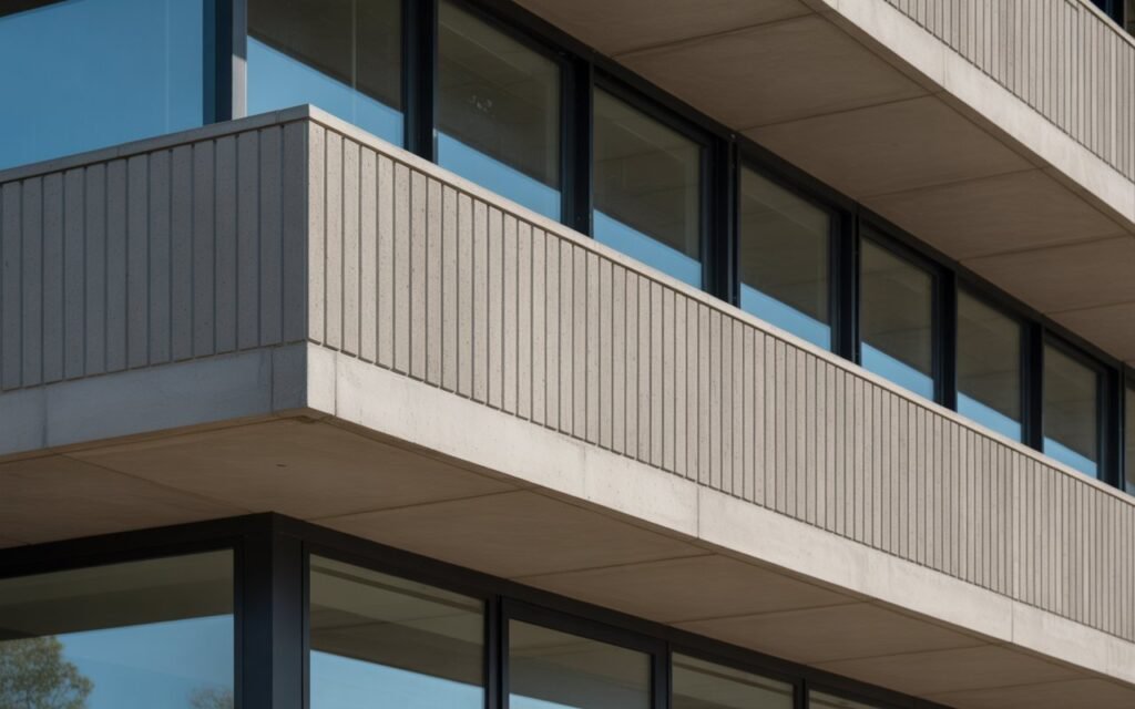 balcony with concrete railing