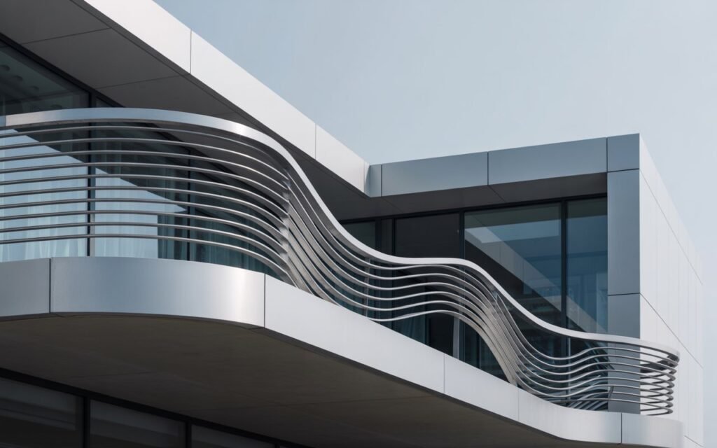 balcony with curved railing