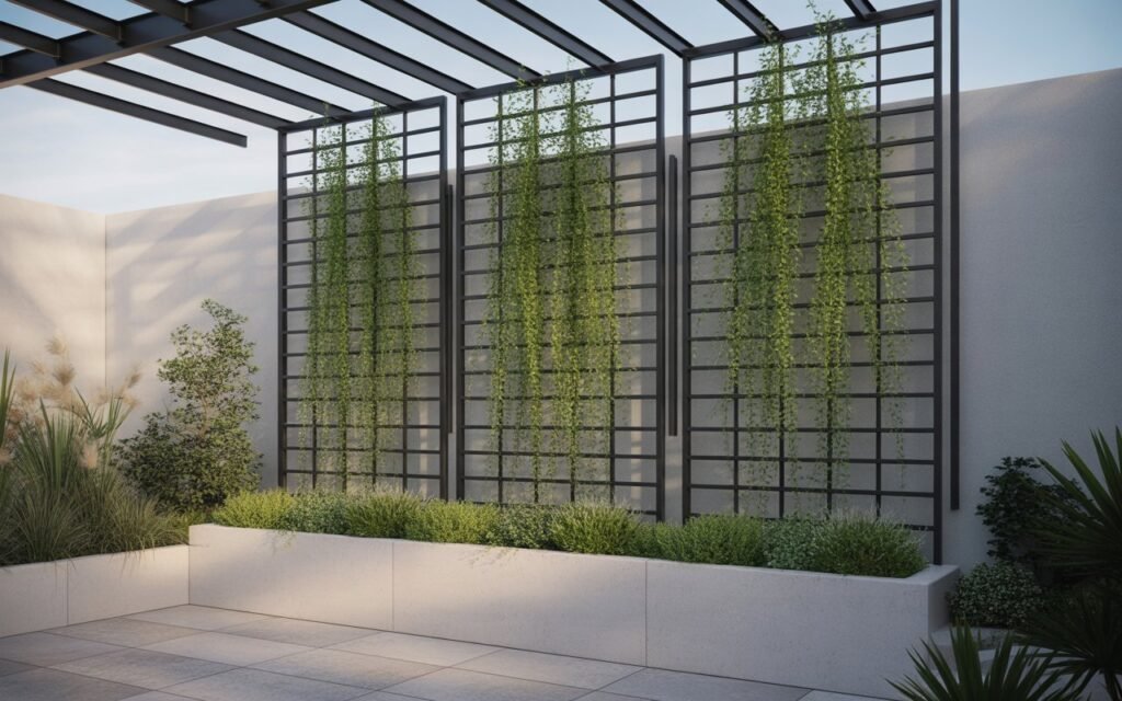 metal trellis modern garden