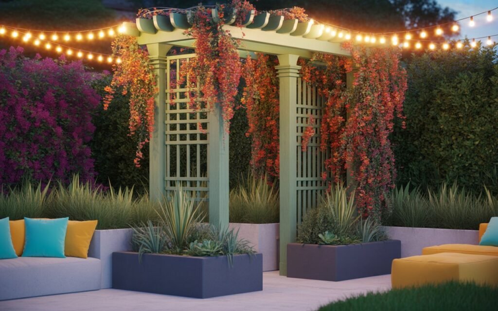painted trellis garden design