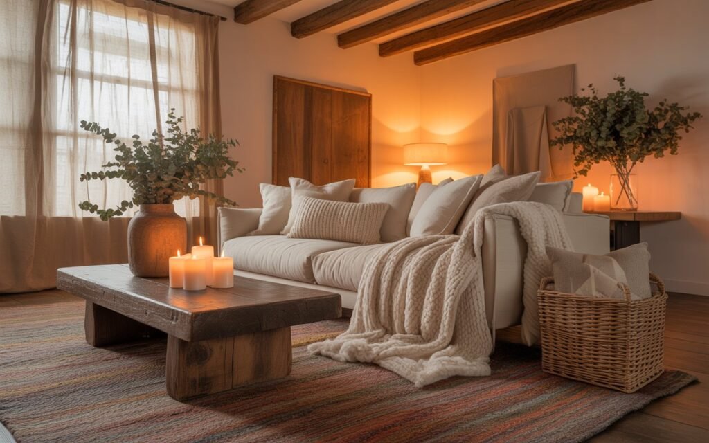 hygge wooden living room