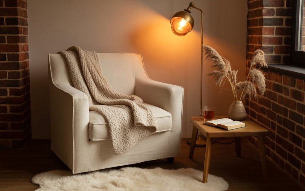 hygge cozy reading corner