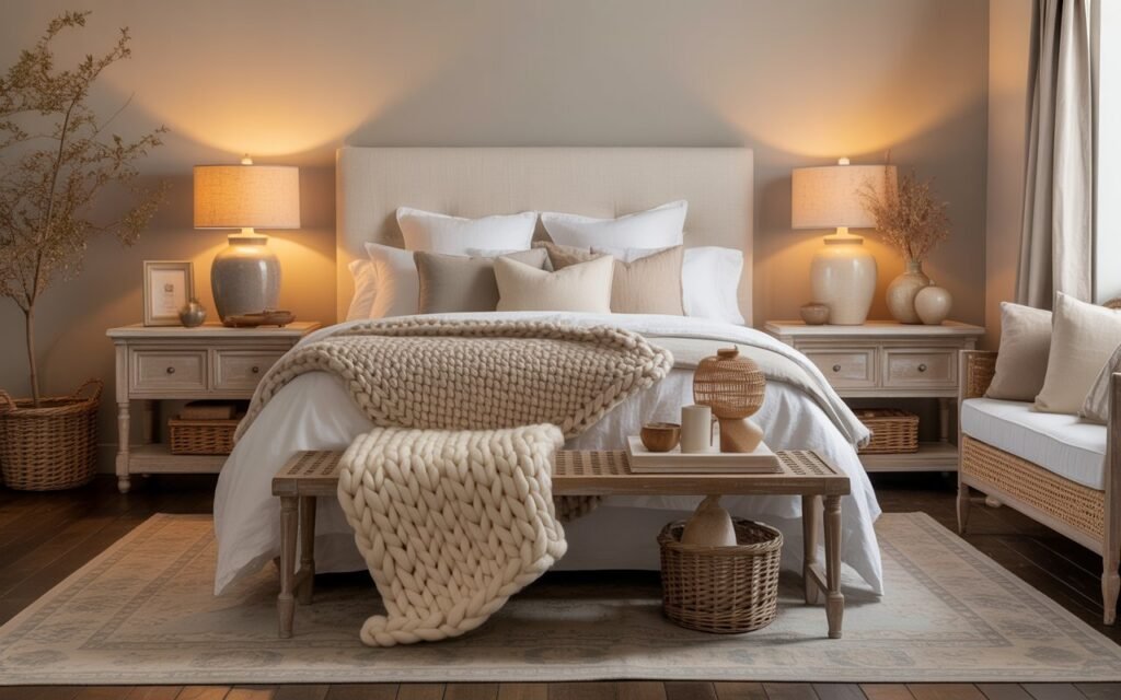 cohesive pottery barn style bedroom design