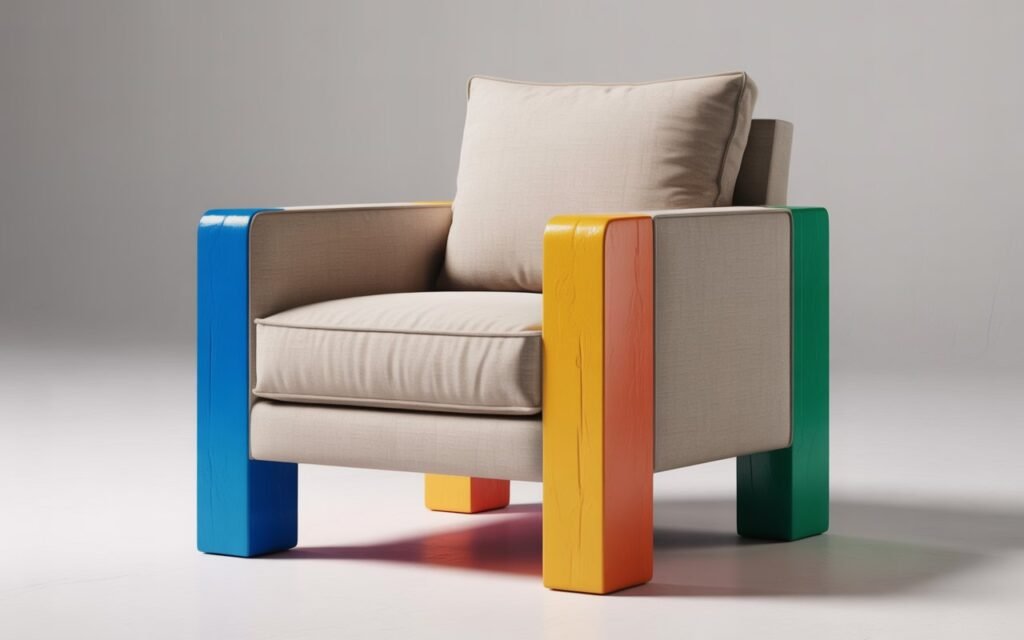 funky painted furniture legs accent