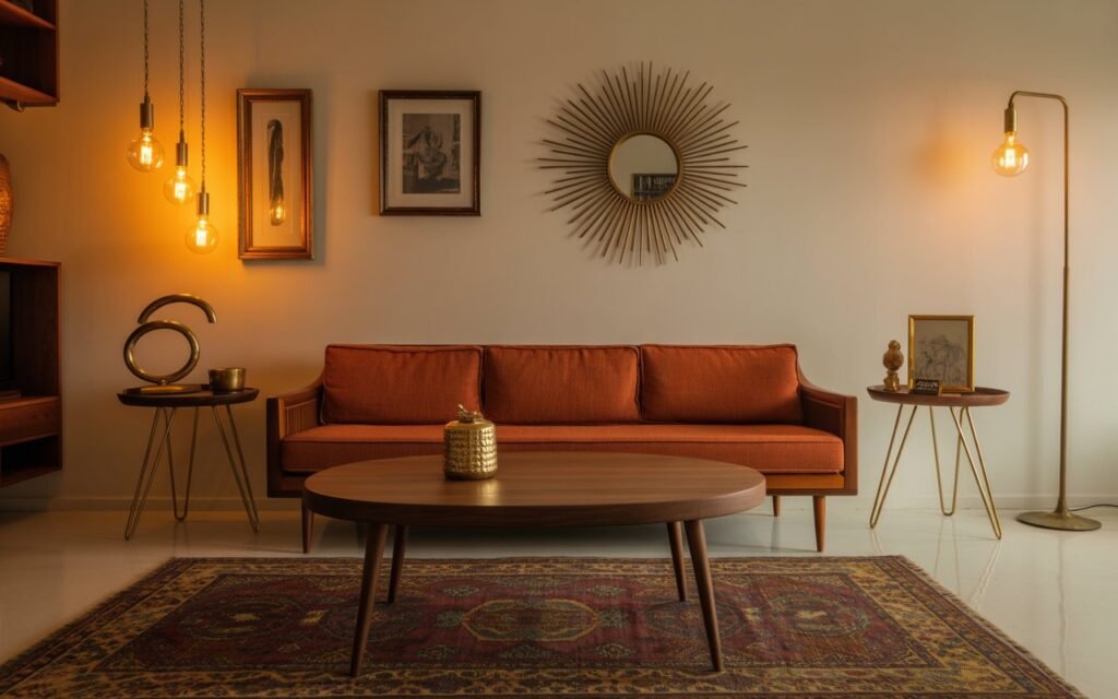 mid century metal accents decor