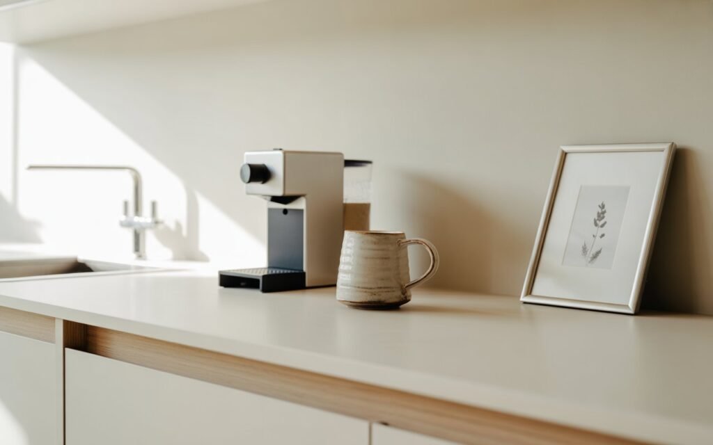 coffee station with subtle personal touches