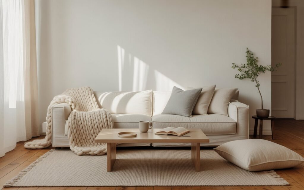 minimalist hygge living room