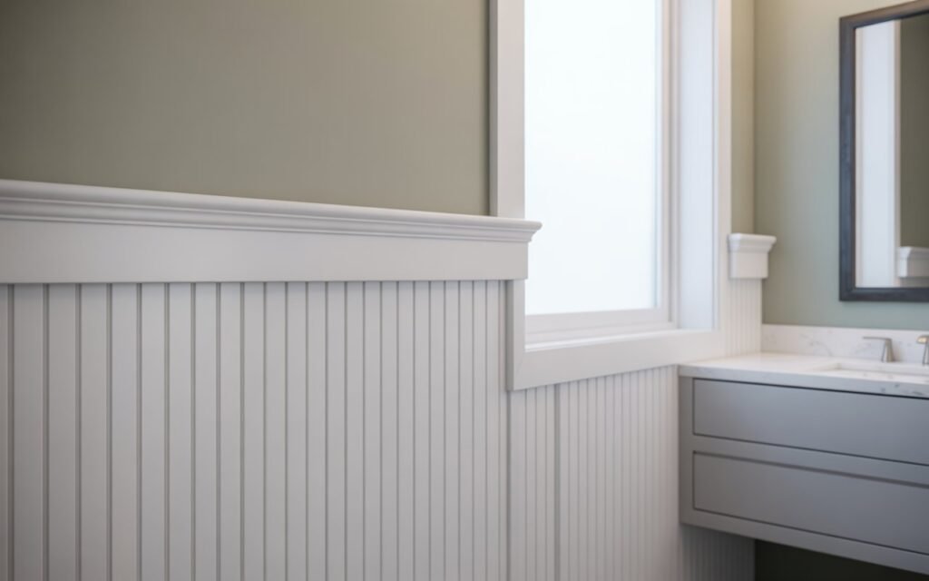 beadboard bathroom chair rail