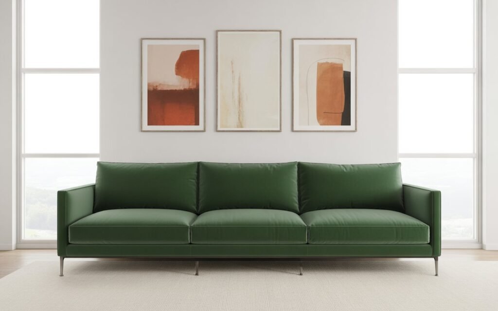 green sofa wall art decor