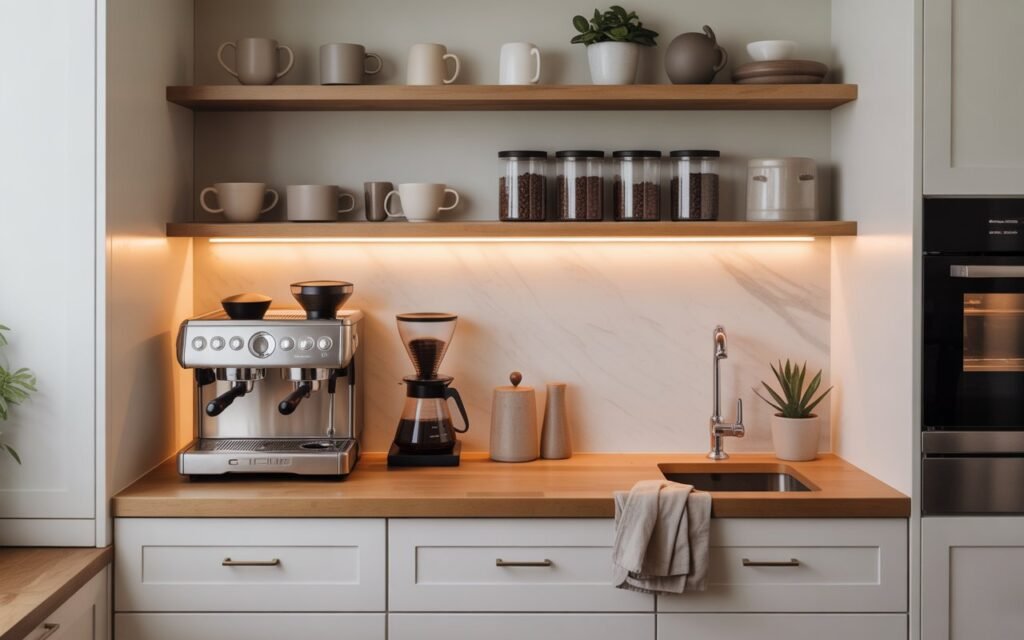 scullery coffee station setup