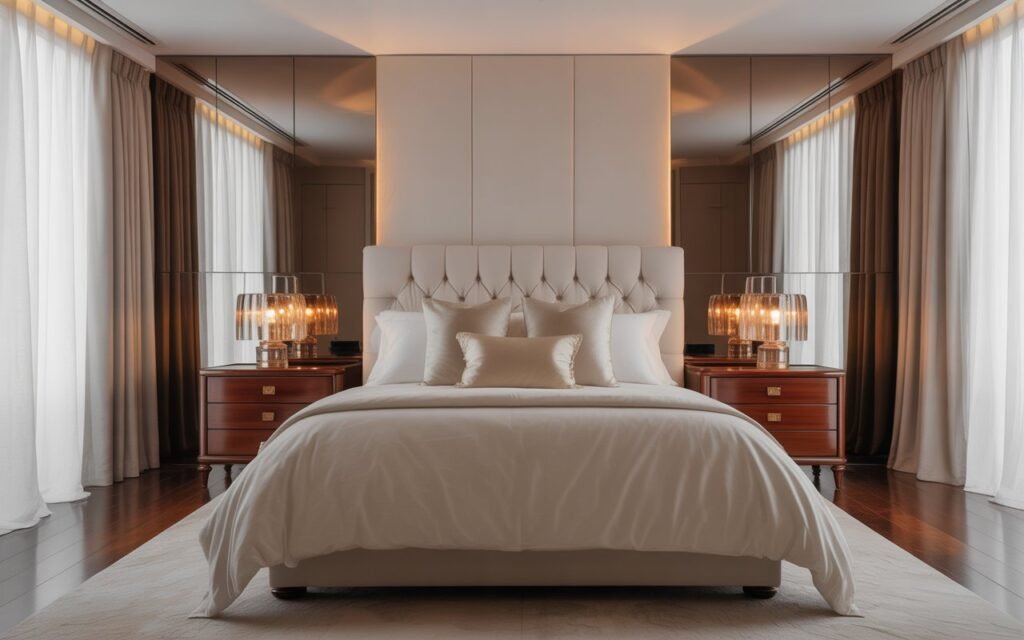 symmetrical layout luxury bedroom design