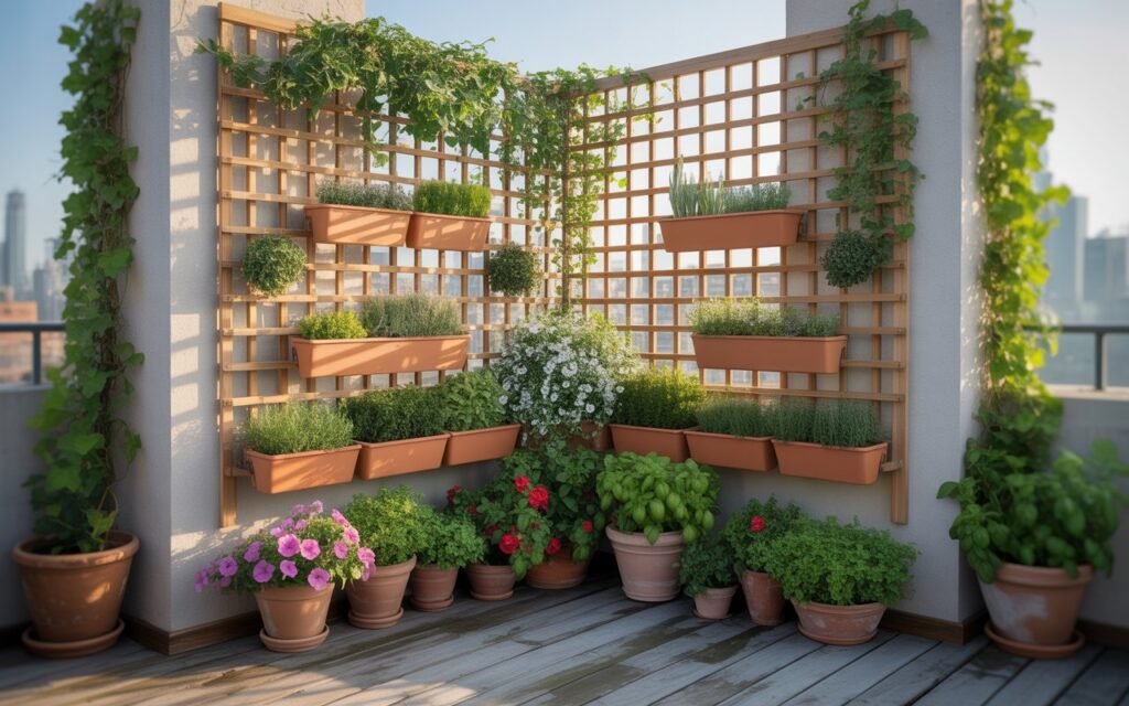 trellis planter box garden
