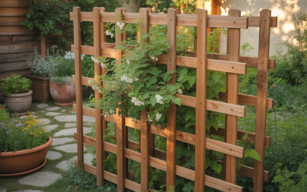 wooden trellis garden design
