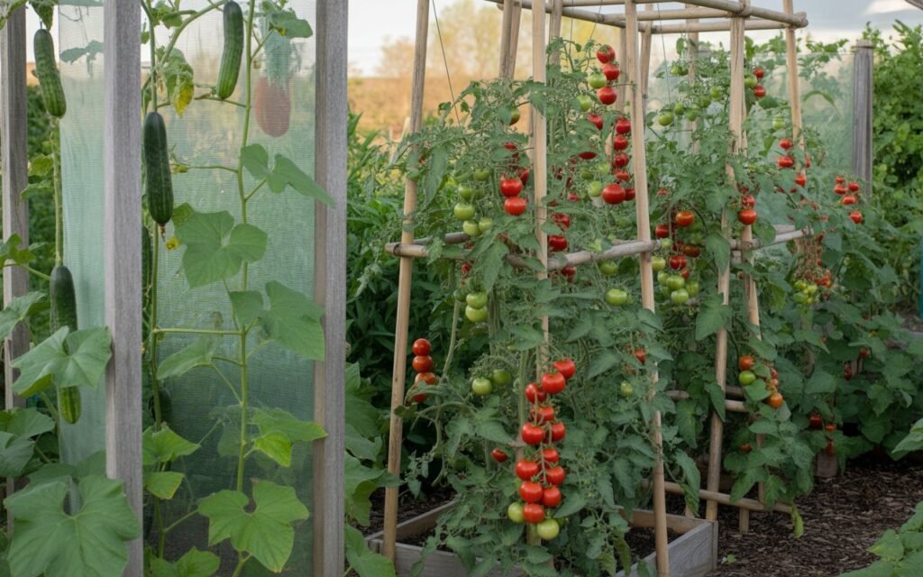 vegetable trellis garden