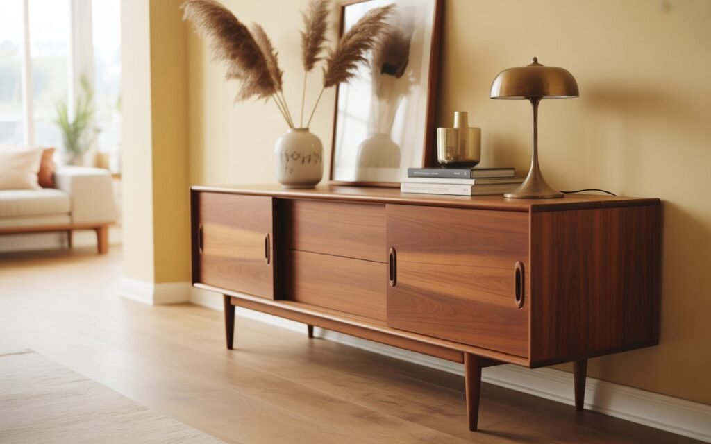 mid century modern sideboard decor