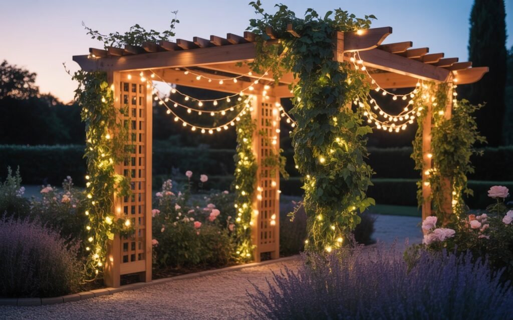 trellis garden lights decor