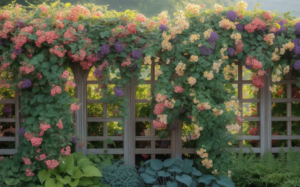 flowering trellis garden
