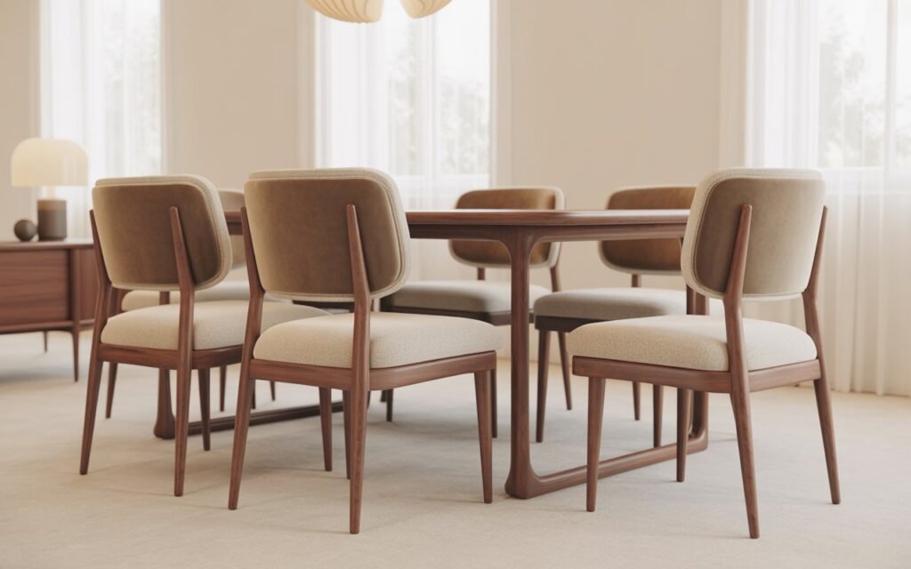 mid century upholstered dining chairs