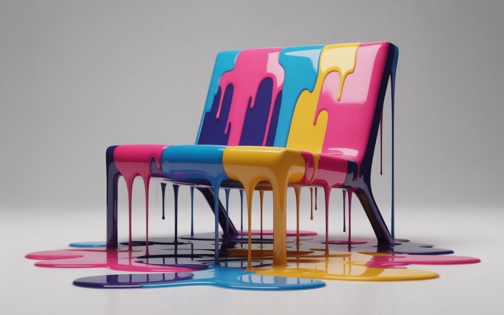drip paint funky furniture
