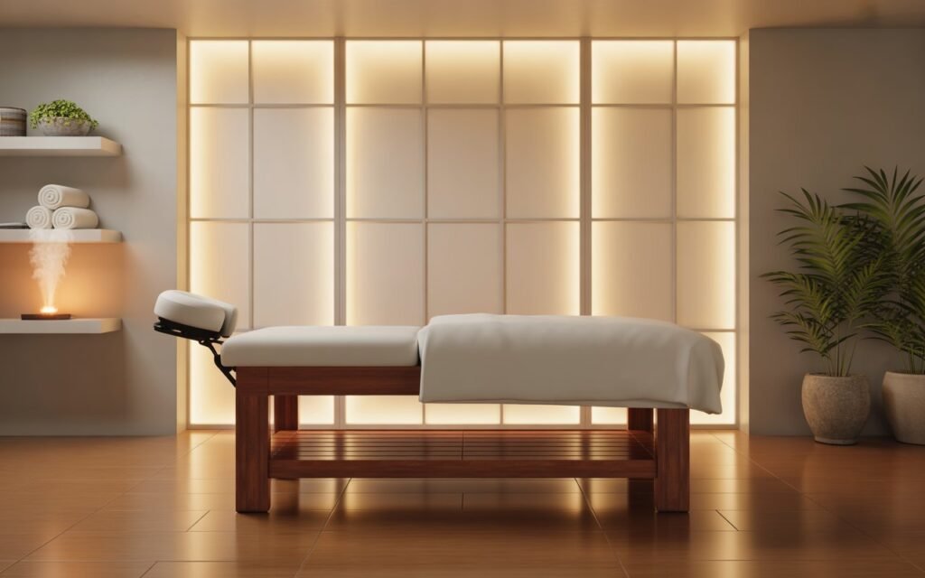 proper massage table placement in room