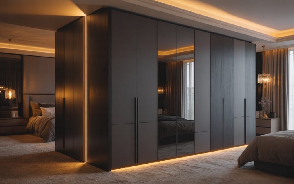 dark luxury wardrobe design bedroom