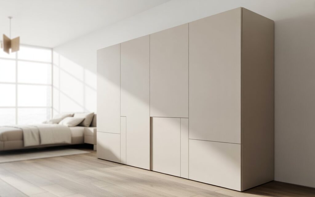 minimalist white wardrobe design