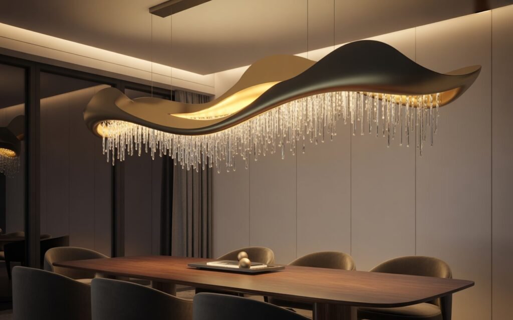 sculptural dining room chandelier design