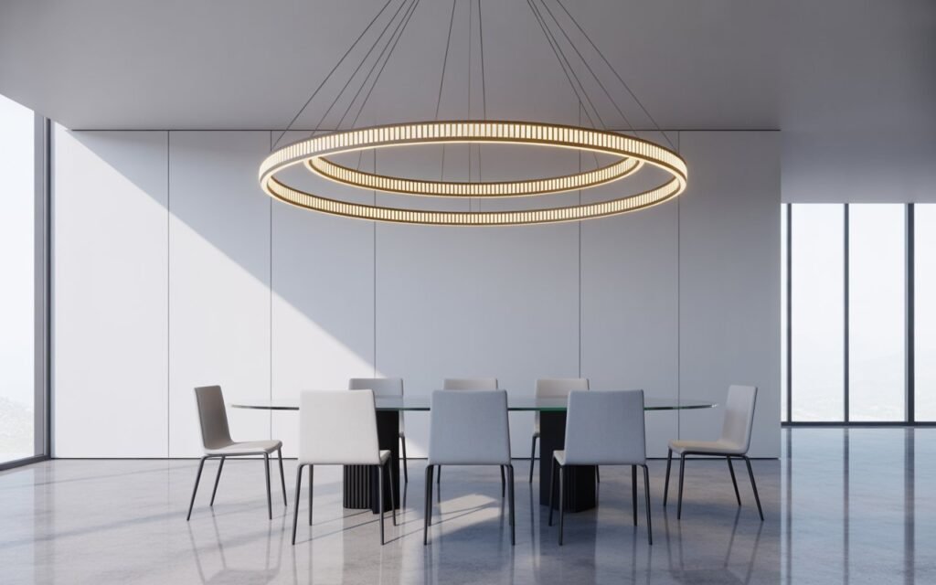 LED ring dining room chandelier