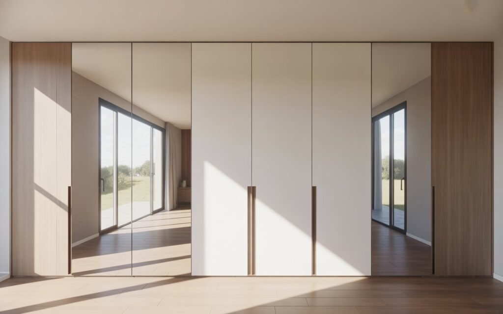 mirror wardrobe making bedroom look bigger