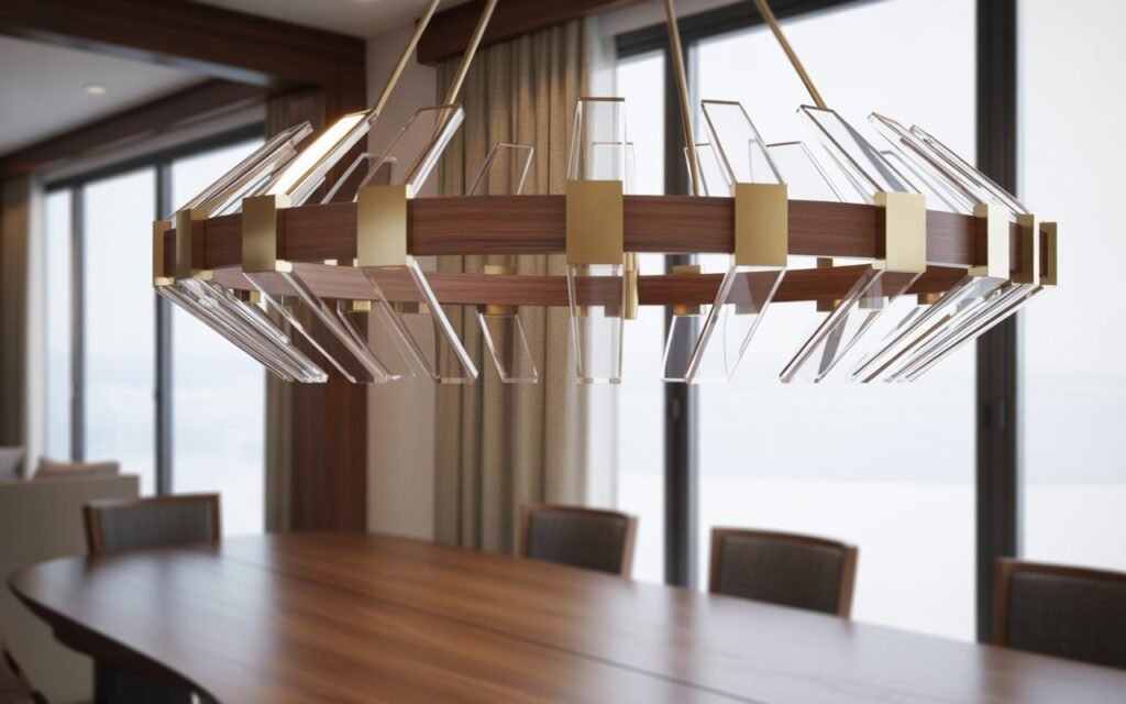 mixed material dining room chandelier