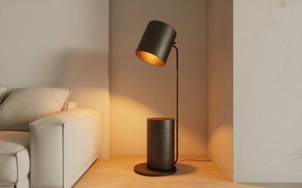 black modern floor lamp