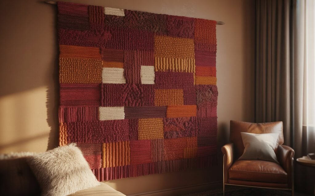 vintage textile wall decor hanging