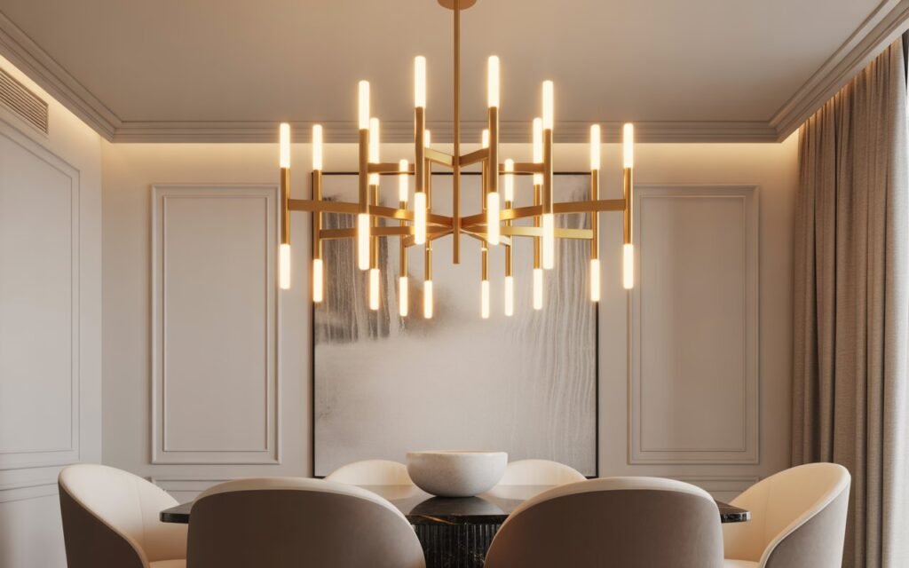 gold finish dining room chandelier