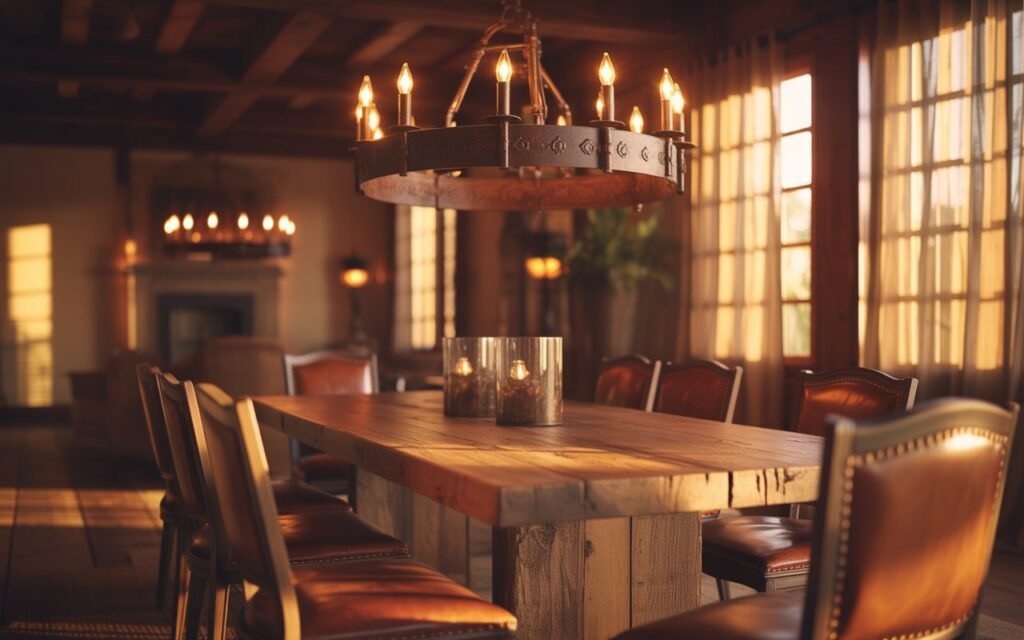 rustic iron dining room chandelier