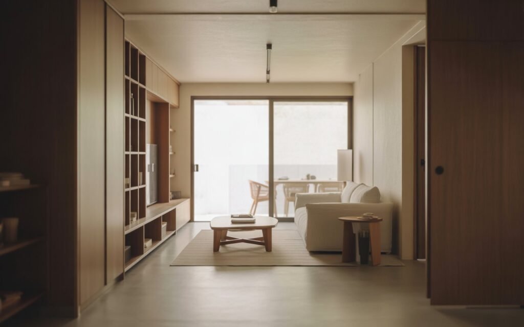 decluttered small apartment clean and organized space