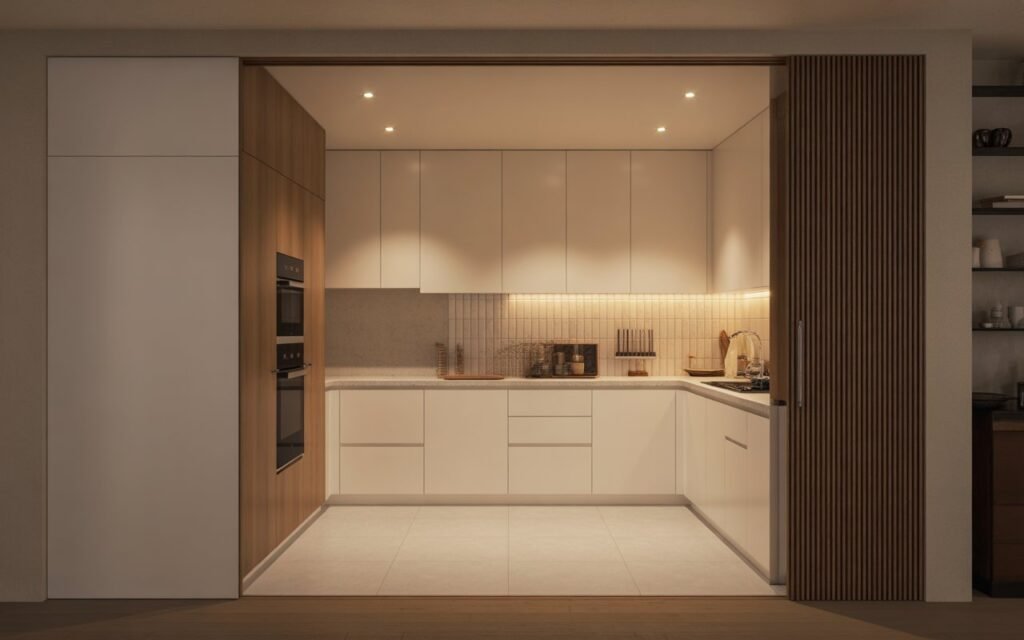 hidden scullery kitchen modern design