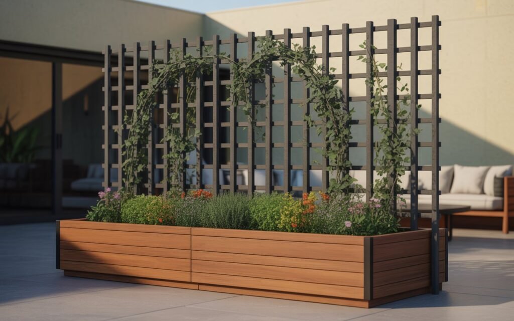 corner trellis garden small space