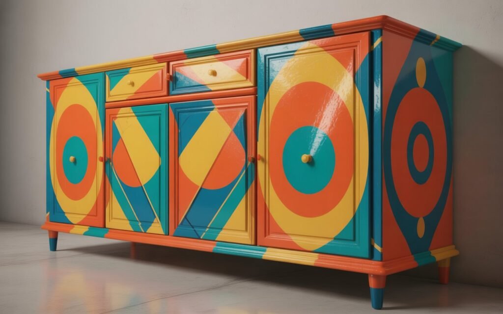 retro funky painted furniture design