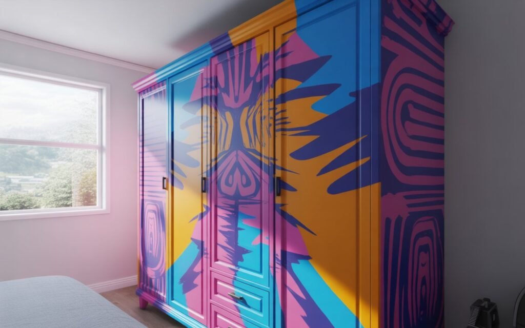funky painted wardrobe design