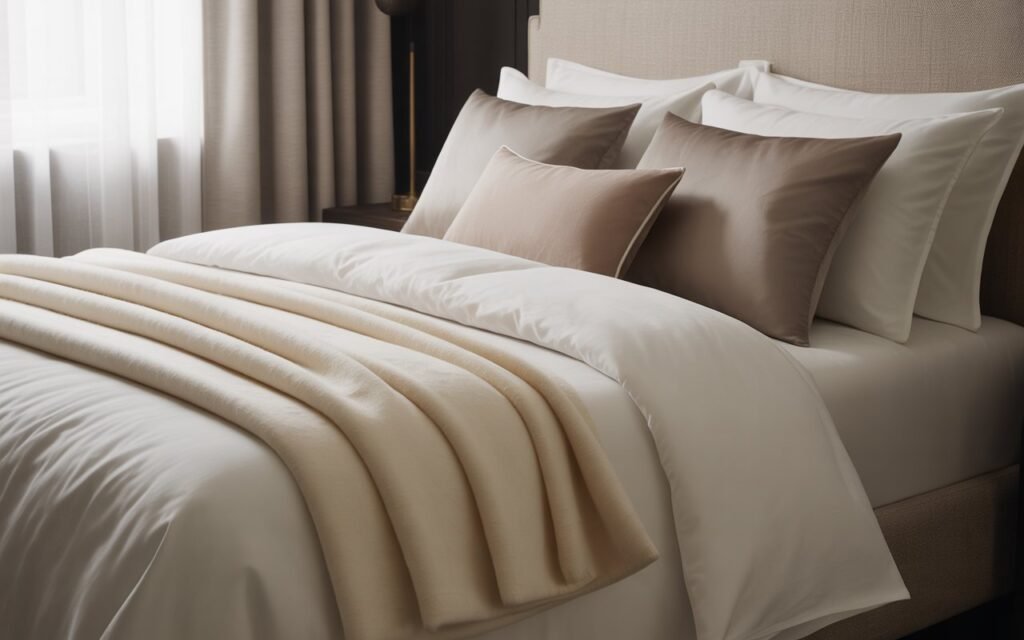 structured layered bedding luxury bedroom