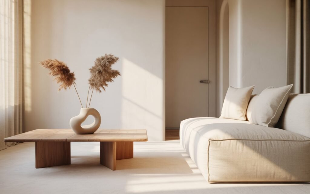 minimalist japandi living room decor