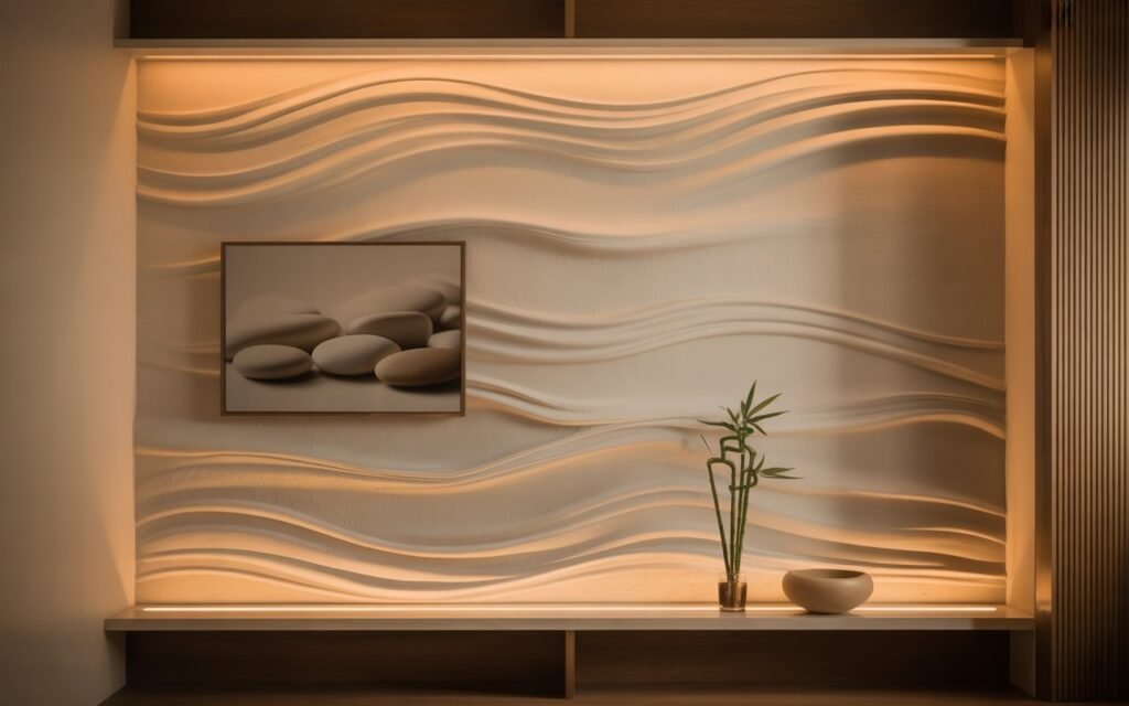 subtle wall decor in massage room