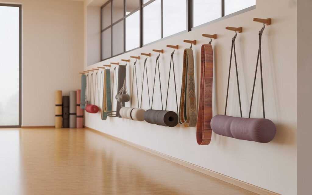 wall hooks storage for yoga accessories