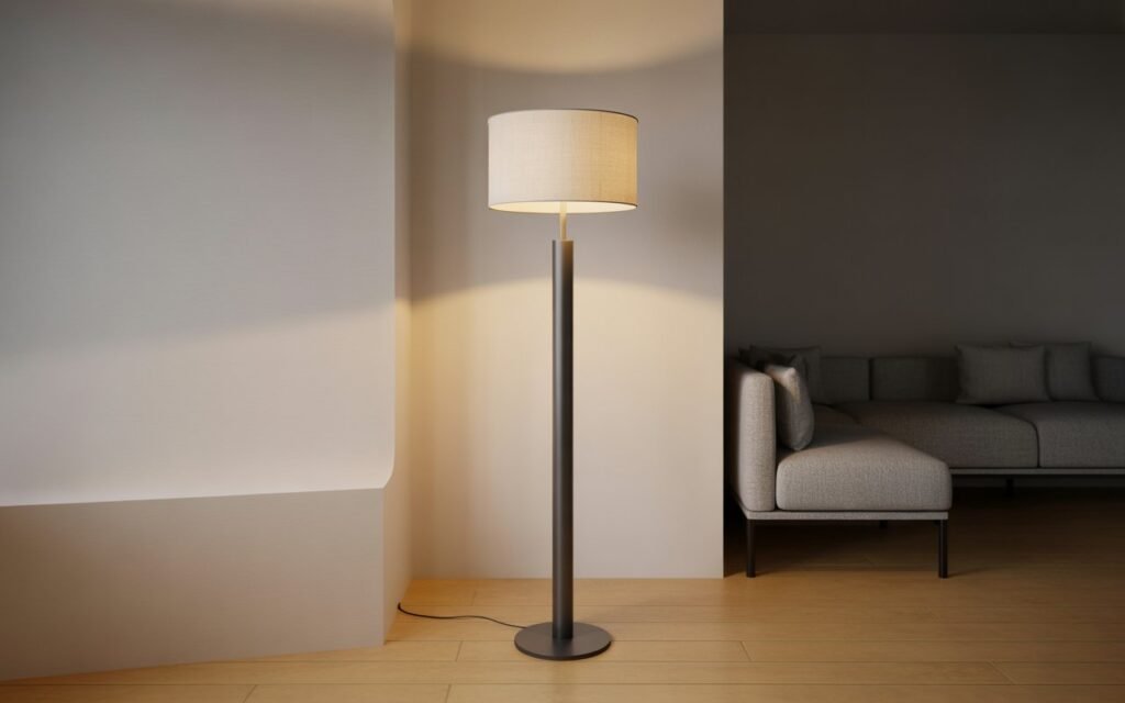 compact floor lamp for small space