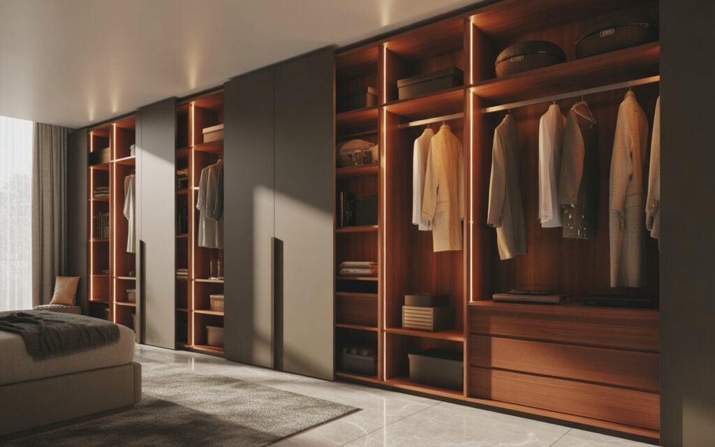 wardrobe with LED lighting design