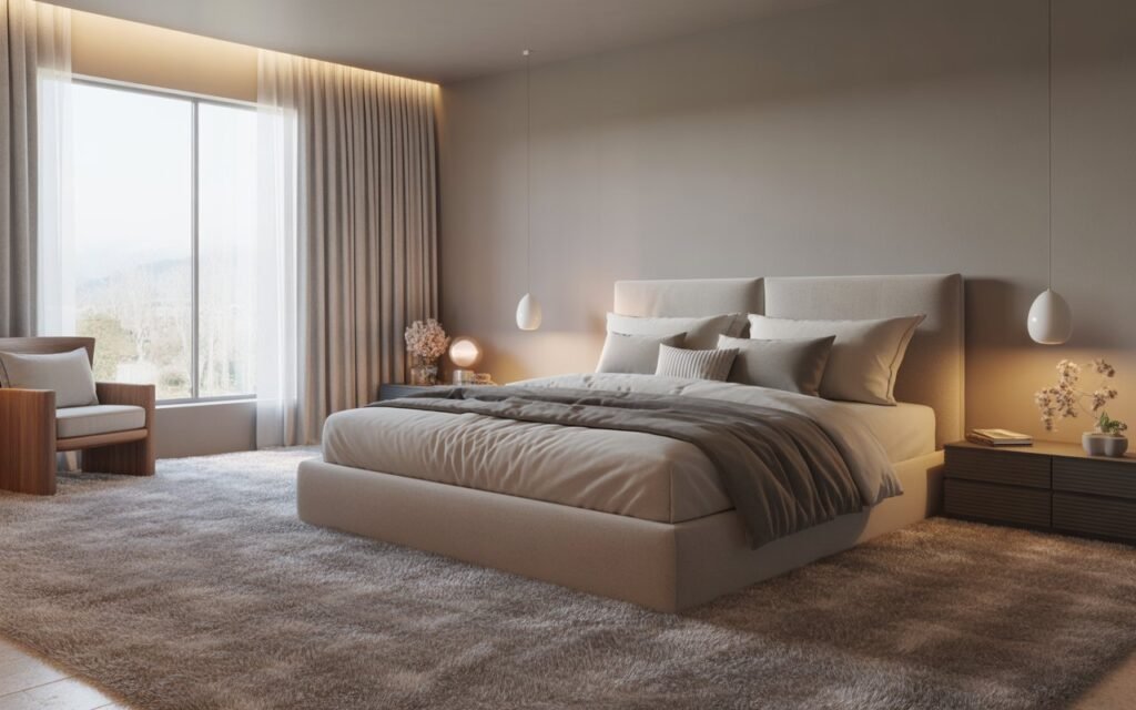 plush wall to wall carpet in cozy bedroom