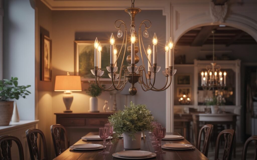 candle style dining room chandelier